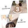 Abaodam Linen Birthday Party Hat with Fur Balls Unisex Decorative Headwear for Year Photo Prop and Birthday Favor Adds Festive Fun to Boys and Celebration view 4