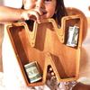TEXAS BEST GIFT Personalized Wooden Piggy Bank  Custom Letter W Coin Bank in Beech Wood with Clear Acrylic Front, Engraved Name Option, Money Saving Box for Kids and Adults view 2