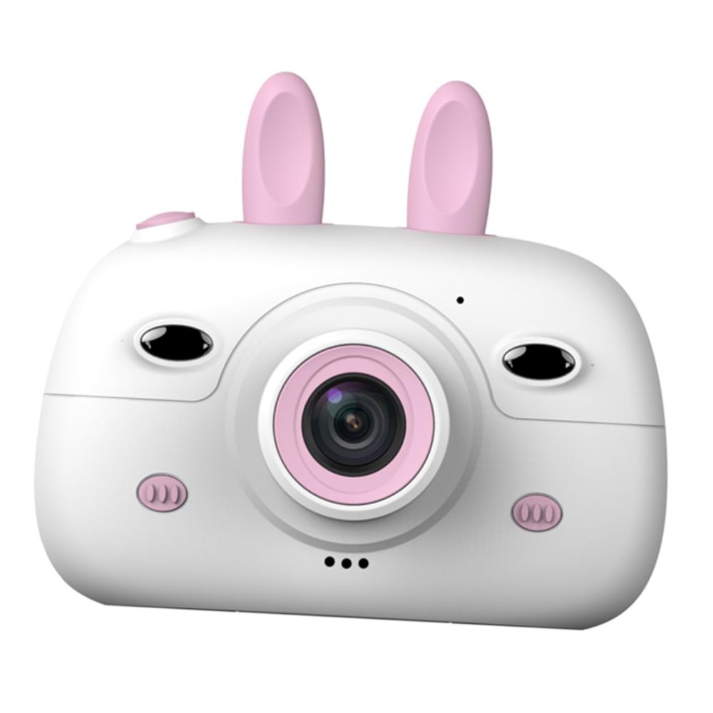 Alasum Dual Lens Digital Camera HD Mini Camera with Screen Auto Drop Silicone for Supports Card Pink