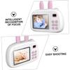 Alasum Dual Lens Digital Camera HD Mini Camera with Screen Auto Drop Silicone for Supports Card Pink view 2