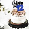 1 Pack Bruh I'm 12 Cake Topper Glitter Burh It's My 12th Birthday Cake Pick Happy 12th Birthday Cheers to 12 Years Cupcake Decorations Party Supplies Blue view 3