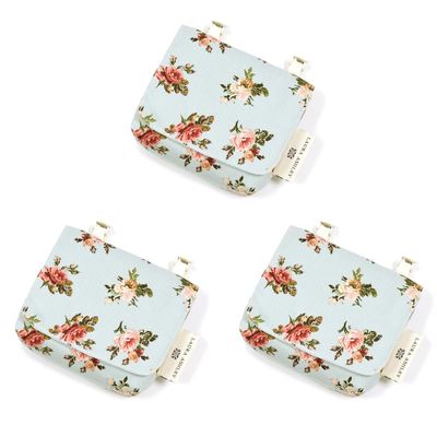 LAURA ASHLEY COLORFUL CANDY STYLE Ena's Garden N6023713-BTR Large Size Moving Pockets, Attachment Pockets, Set of 3, Fashionable, For Children, Children's Moving Pockets, Pocket Pouch, Handkerchief