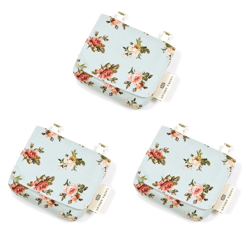 LAURA ASHLEY COLORFUL CANDY STYLE Ena's Garden N6023713-BTR Large Size Moving Pockets, Attachment Pockets, Set of 3, Fashionable, For Children, Children's Moving Pockets, Pocket Pouch, Handkerchief
