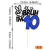 1 Pack Bruh I'm 10 Cake Topper Glitter Burh It's My 10th Birthday Cake Pick Happy 10th Birthday Cheers to 10 Years Cupcake Decorations Party Supplies Blue view 2