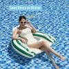 2 pcs Inflatable Pool Float Chair - 43" Pool Floaties Chair Floats Loungers for Swimming Pools Floating Lounger with Cup Holders Party Floaties for Adults (Dark Green) view 3
