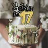 1 Pack Bruh I'm 17 Cake Topper Glitter Burh It's My 17th Birthday Cake Pick Happy 17th Birthday Cheers to 17 Years Cupcake Decorations Party Supplies Gold view 4