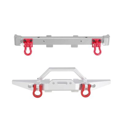 For MN For MN128 For Wrangler 1/12 Metal Front And Rear Bumpers And Bumpers RC Car Tracked Vehicles Parts And Accessories Upgrades Replacements RC Car Upgrade Part(Silver)