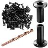 100 Pcs Black Cable Railing Protector Sleeves, 3/16 in Stainless Steel for Wood Posts Decking Stair, with 3.9 in Drill Bit, 0.25 in Diameter view 1