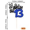 1 Pack Bruh I'm 13 Cake Topper Glitter Burh It's My 13th Birthday Cake Pick Happy 13th Birthday Cheers to 13 Years Cupcake Decorations Party Supplies Blue view 2