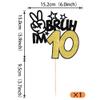 1 Pack Bruh I'm 10 Cake Topper Glitter Burh It's My 10th Birthday Cake Pick Happy 10th Birthday Cheers to 10 Years Cupcake Decorations Party Supplies Gold view 2