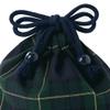 COLORFUL CANDY STYLE N3581303-BTR Drawstring Bag, Small, Cup Bag, Plaid, Dark Green x Yarn-Dyed, Navy Blue, 3-Piece Set, Girls, Boys, Fashionable, Kids, Cup Holder, Drawstring Bag, Small, Nursery view 3