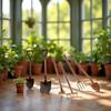 4 Pcs Miniature Dollhouse Garden Tools 1:12 Mini Rusty Shovel Hoe and Pitchfork Fairy Garden Accessories Furniture Ornaments Micro Landscape Decor Garden Sculptures Statues, Decorations view 2