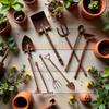 4 Pcs Miniature Dollhouse Garden Tools 1:12 Mini Rusty Shovel Hoe and Pitchfork Fairy Garden Accessories Furniture Ornaments Micro Landscape Decor Garden Sculptures Statues, Decorations view 4