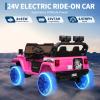 24V Ride On Toys for Big Kids, 2 Seater Extend Ride On Car, Kids' Electric Vehicles with Remote Control, Adjustable Car Body, Music, ASTM/CPSIA Certified, 3 Speeds, LED Lights, Pink view 3