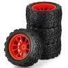 Compatible with Traxxas for Arrma for Redcat for HSP 1/10 RC Car 4Pcs 118MM Tire Tyre Wheel Foam Insert 12Mm Hex RC Car Accessories(Red) view 1