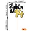 1 Pack Bruh I'm 14 Cake Topper Glitter Burh It's My 14th Birthday Cake Pick Happy 14th Birthday Cheers to 14 Years Cupcake Decorations Party Supplies Gold view 2