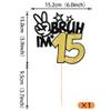 1 Pack Bruh I'm 15 Cake Topper Glitter Burh It's My 15th Birthday Cake Pick Happy 15th Birthday Cheers to 15 Years Cupcake Decorations Party Supplies Gold view 2
