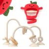 Baby High Chair Suction Toys Teething Chew - Silicone Apple Teething Relief Toys Silicone Teethers Table Toys, Food Grade Silicon for 6 12 18 Months(Red) view 1