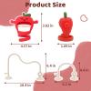 Baby High Chair Suction Toys Teething Chew - Silicone Apple Teething Relief Toys Silicone Teethers Table Toys, Food Grade Silicon for 6 12 18 Months(Red) view 2