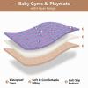 YANENDIE Baby Play Mat - 50" X 50" Baby Play Mats for Playpen & Floor, Blue Pink Stripes Soft Foam Crawling Mat for Babies and Toddlers Infants, Foldable Waterproof, Machine Washable view 3