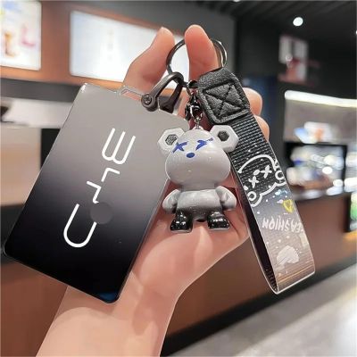 Compatible for BYD Seagull Dolphin Song Plus Leopard/Dmi Qinpro Vehicle Elements Key Case(Black (+Violent Bear Doll))
