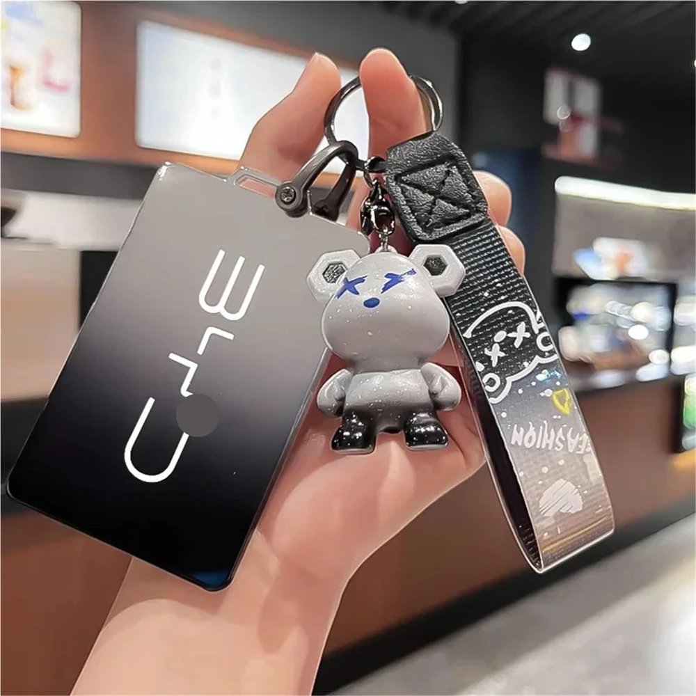 Compatible for BYD Seagull Dolphin Song Plus Leopard/Dmi Qinpro Vehicle Elements Key Case(Black (+Violent Bear Doll))