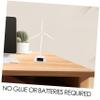 Toyvian Solar Powered White Plastic Windmill Model with Rotating Display Stand Easy Assembly No Batteries Required Science Kit and Home Office Decorative Lawn Ornament view 3