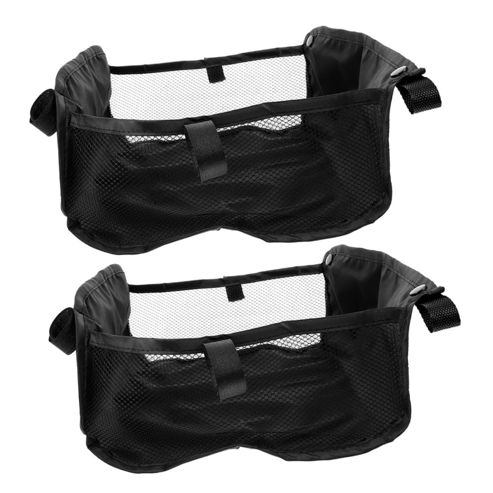 Abaodam 2pcs Large Capacity Stroller Storage Basket Mesh Organizer for Stroller and Pushchair Underseat Nappy and Storage Easy Installation and Multifunctional Use