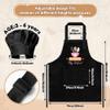 R HORSE Kid Apron and Chef Hat Set 2Pcs Adjustable Black My Kitchen Children Kitchen Apron, Dress up Role Play Chef Toy Funny Cooking Baking Painting and Training Kits for Kids Birthday Holiday Gift view 2