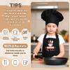 R HORSE Kid Apron and Chef Hat Set 2Pcs Adjustable Black My Kitchen Children Kitchen Apron, Dress up Role Play Chef Toy Funny Cooking Baking Painting and Training Kits for Kids Birthday Holiday Gift view 3