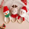 Personalized Christmas Wooden Baby Rattle,Custom Christmas Handcrafted Crochet Toy Rattles with Name,Christmas Gifts for Newborn,Baby Shower Gifts view 2