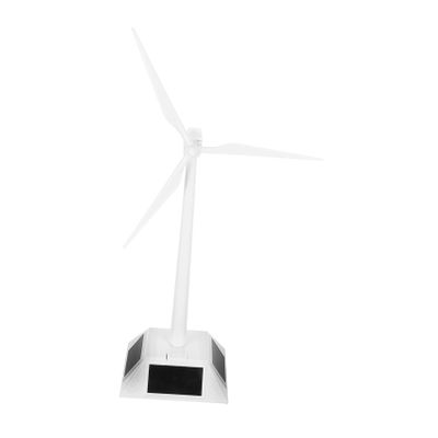 Milisten Solar Powered Windmill Model with Detachable Base Transparent Display Tray White Plastic Construction Rotating Decoration for Home Office Classroom Party