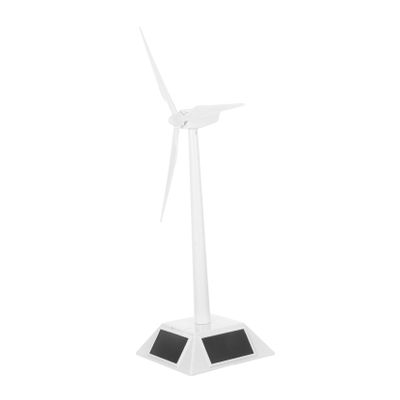 BESPORTBLE Solar Powered White Plastic Windmill Model with Detachable Parts Rotating Display Stand for Science Kits Educational Home Office Decor