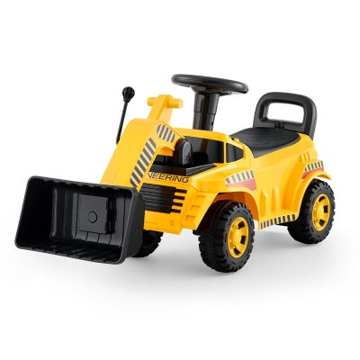 VEVOR Ride On Toddler Car, Ride on Excavator Car for Toddler 19 to 36 Months, Excavator Bulldozer Digger Toy with Under-seat Storage & Music, 55 lbs Load Capacity, Foot-to-Floor Walker for Kid, Yellow