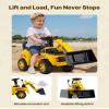 VEVOR Ride On Toddler Car, Ride on Excavator Car for Toddler 19 to 36 Months, Excavator Bulldozer Digger Toy with Under-seat Storage & Music, 55 lbs Load Capacity, Foot-to-Floor Walker for Kid, Yellow view 3