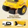 VEVOR Ride On Toddler Car, Ride on Excavator Car for Toddler 19 to 36 Months, Excavator Bulldozer Digger Toy with Under-seat Storage & Music, 55 lbs Load Capacity, Foot-to-Floor Walker for Kid, Yellow view 4