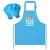 R HORSE Kid Apron and Chef Hat Set - 2Pcs Blue Little Chef Adjustable Children Kitchen Toddler Apron with Pockets for Kids, Funny Dress up Pretend Play Toy Birthday Gift for Cooking Baking Painting view 1