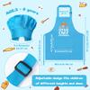 R HORSE Kid Apron and Chef Hat Set - 2Pcs Blue Little Chef Adjustable Children Kitchen Toddler Apron with Pockets for Kids, Funny Dress up Pretend Play Toy Birthday Gift for Cooking Baking Painting view 2