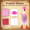 3 Sets Cowboy Desk Goose Outfits, Plastic and Polyester Western Cowboy Mini Desk Goose Costume Including Hats and Bibs for 7 Inches Table Geese Decor view 4