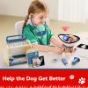 TOP BRIGHT Doctor Kit for Toddlers 3-5, Pretend Play Doctor Set with Costume & Wooden Medical Kit, Dress Up Toys for Kids, Role Play Dog Vet Playset, Christmas Birthday Gifts for Girls Boys 3 4 5 view 3