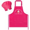 R HORSE Kid Apron and Chef Hat Set 2Pcs Adjustable Pink Children Kitchen Apron, Dress up Role Play Chef Toy Funny Cooking Baking Painting and Training Kits for Kids Birthday Holiday Gift view 1