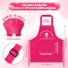 R HORSE Kid Apron and Chef Hat Set 2Pcs Adjustable Pink Children Kitchen Apron, Dress up Role Play Chef Toy Funny Cooking Baking Painting and Training Kits for Kids Birthday Holiday Gift view 2