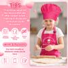 R HORSE Kid Apron and Chef Hat Set 2Pcs Adjustable Pink Children Kitchen Apron, Dress up Role Play Chef Toy Funny Cooking Baking Painting and Training Kits for Kids Birthday Holiday Gift view 3
