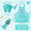 R HORSE Kid Apron and Chef Hat Set 2Pcs Adjustable Green Cooking Children Kitchen Apron, Dress up Role Play Chef Toy Funny Cooking Baking Painting and Training Kit for Kids Birthday Party Gift view 2