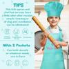 R HORSE Kid Apron and Chef Hat Set 2Pcs Adjustable Green Cooking Children Kitchen Apron, Dress up Role Play Chef Toy Funny Cooking Baking Painting and Training Kit for Kids Birthday Party Gift view 3
