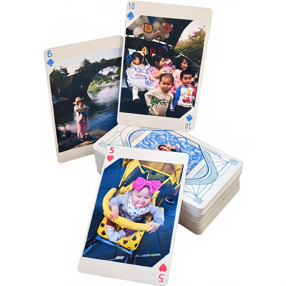 Custom Photo Playing Cards, 54 Piece Personalized Poker Card Deck, Unique Design Collection for Special Moments