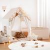 besrey Kids Play Tent with Enclosure, Toddler Tent 2 in 1 with Padded Mat and Lights, Large Playhouse for Kids, Indoor & Outdoor, Christmas Toddler Playhouse, 69" x39" x 53" view 1
