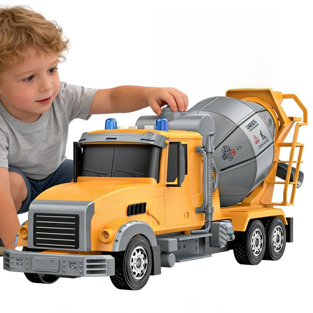 14 Inch Large Cement Mixer Truck with Sounds,Kids Toys for 3 4 5 6 7 8 Years Old Boys,Kids Boy Toys Christmas Birthday Gift Car
