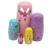 Konrisa Pink Rabbits Nesting Dolls Matryoshka Russian Nesting Dolls Wooden Figure Dolls Party Supplies Home Decoration view 1