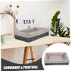 IMIKEYA Woven Storage Basket with Liner Small Grey Rustic Rattan Organizer for Snacks Cosmetics Sundries Desktop Holder Decorative Basket for Nursery Bedroom Living Bathroom view 3